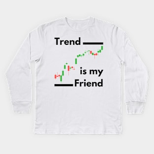 Trend is my Friend (Black) Kids Long Sleeve T-Shirt